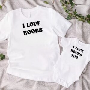 I Love Boobs Dad Set
